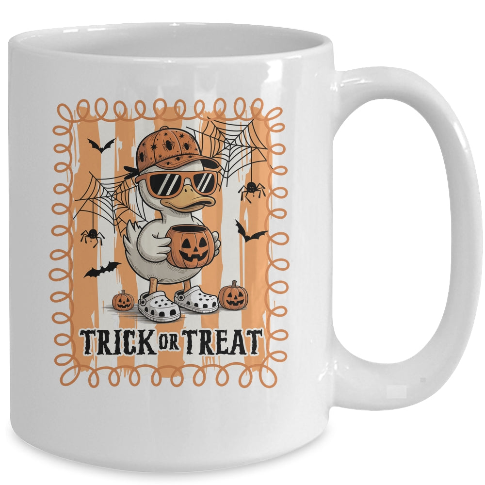 Goose Trick Or Treat Preppy Halloween Boy Pumpkin Retro Mug | siriusteestore