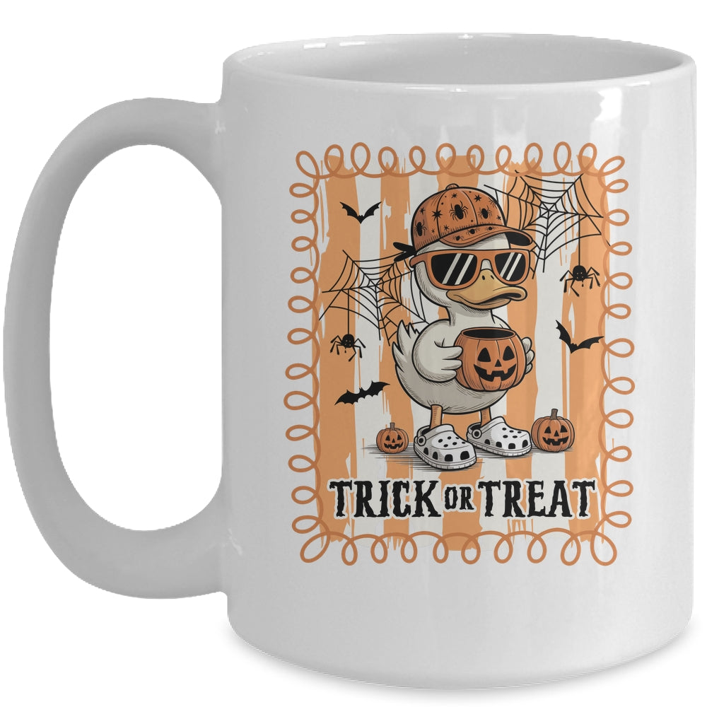 Goose Trick Or Treat Preppy Halloween Boy Pumpkin Retro Mug | siriusteestore