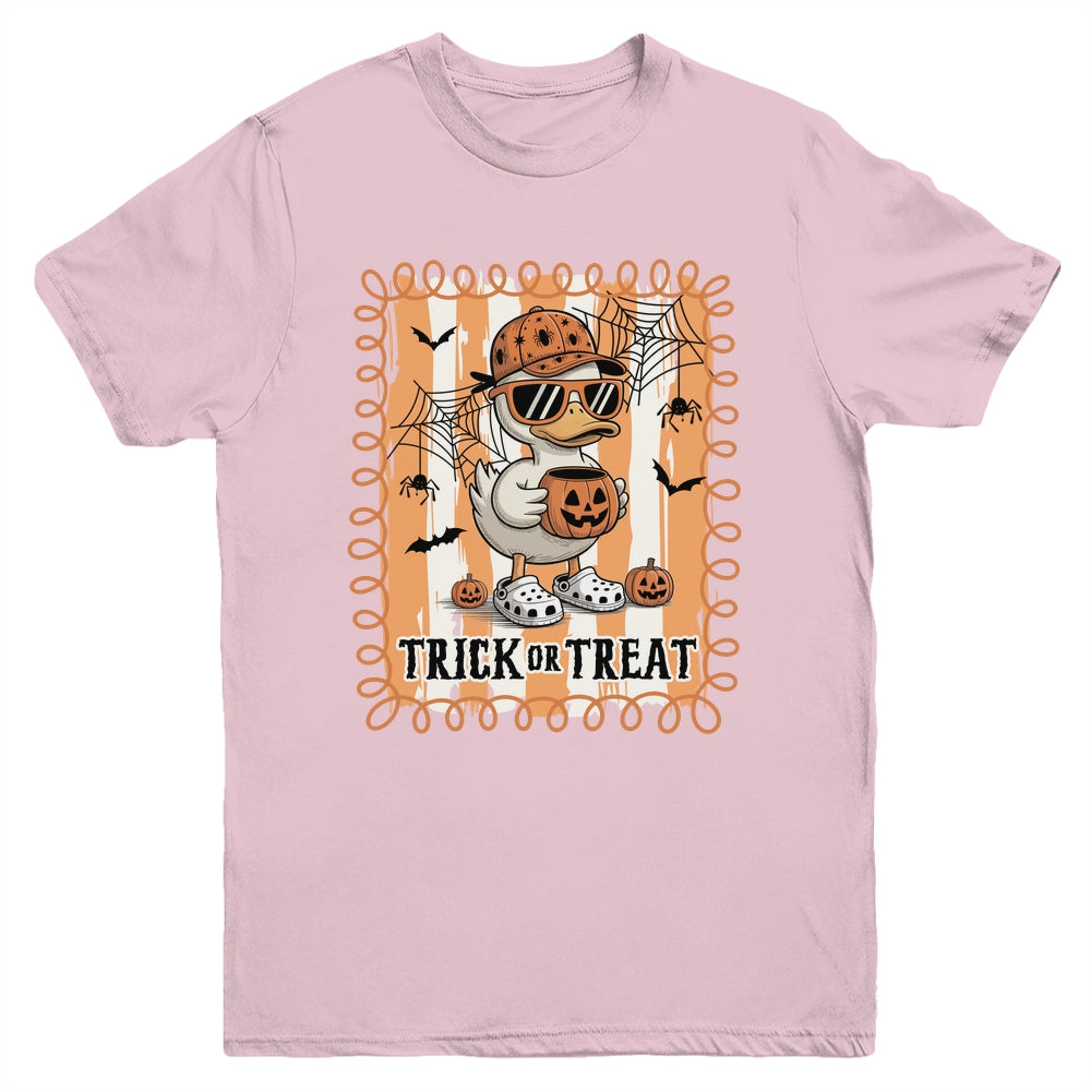 Goose Trick Or Treat Preppy Halloween Boy Pumpkin Retro Youth Shirt | siriusteestore