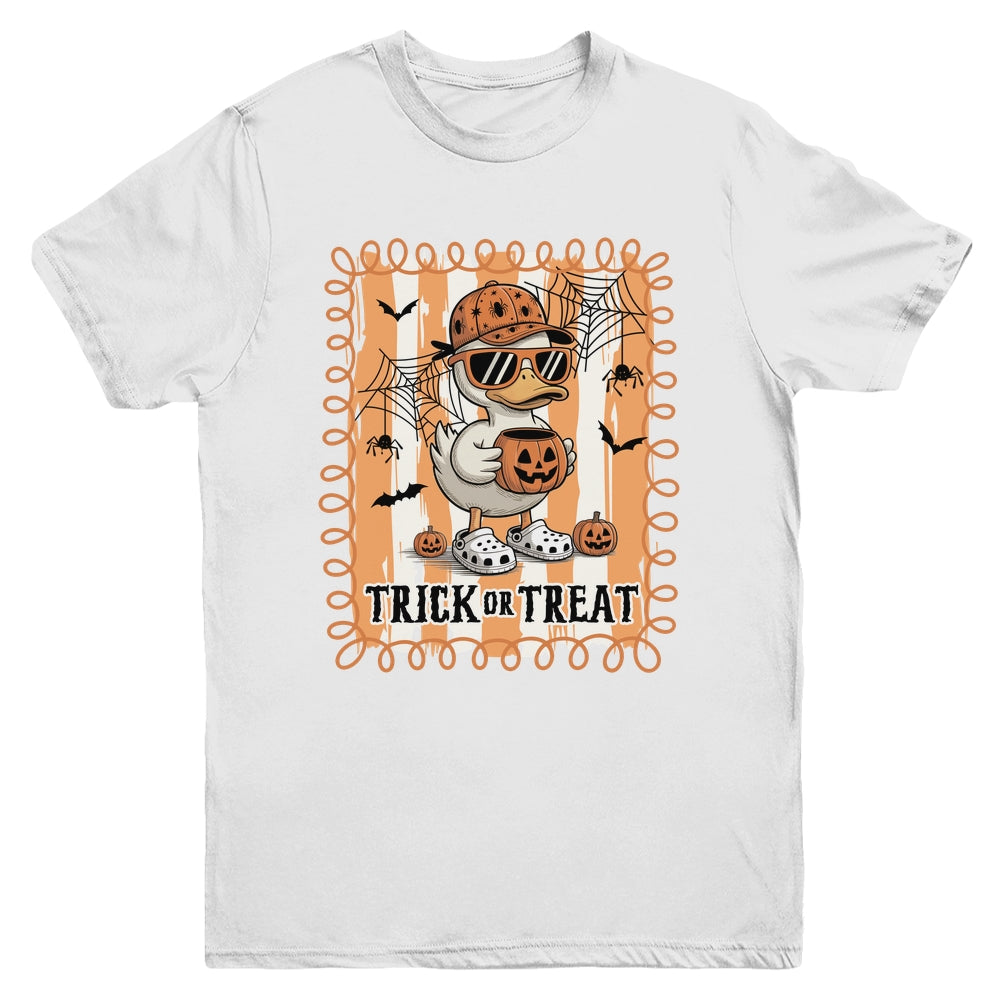 Goose Trick Or Treat Preppy Halloween Boy Pumpkin Retro Youth Shirt | siriusteestore