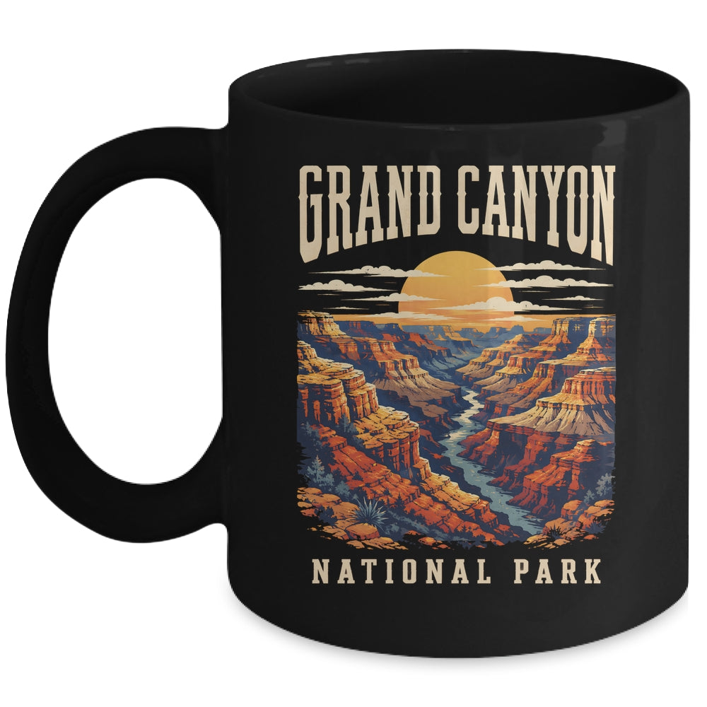 Grand Canyon National Park Arizona Outdoor Vintage Sunset Hiking Mug | siriusteestore