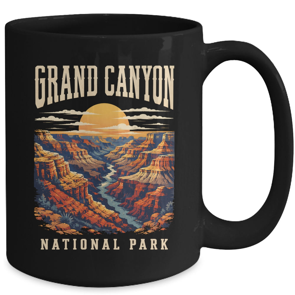 Grand Canyon National Park Arizona Outdoor Vintage Sunset Hiking Mug | siriusteestore