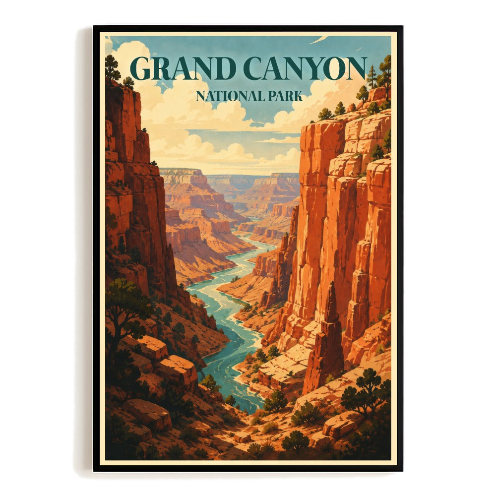 Grand Canyon National Park Travel Poster Vintage Landscape Arizona Wall Art Souvenir Print Painting Picture For Home Living Room Office Bedroom Decor Unframed | siriusteestore