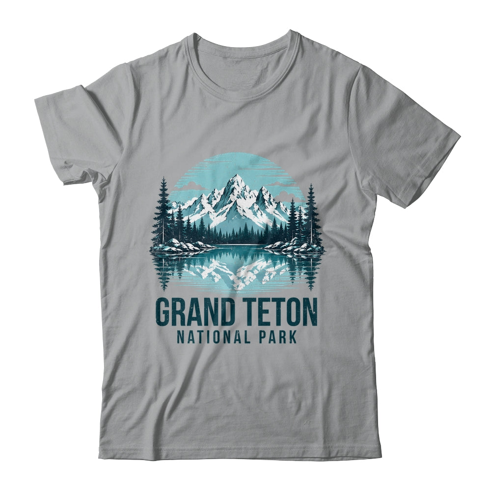 Grand Teton National Park Retro Mountain Lake Outdoor Hiking Shirt & Tank Top | siriusteestore