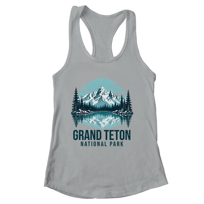 Grand Teton National Park Retro Mountain Lake Outdoor Hiking Shirt & Tank Top | siriusteestore