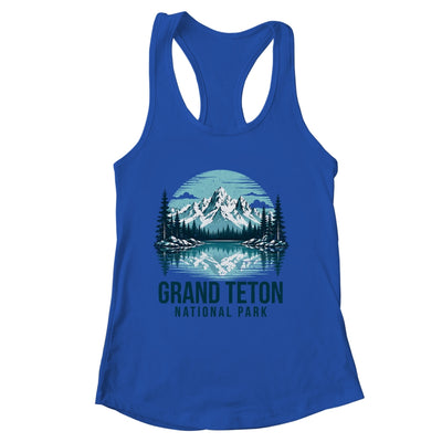 Grand Teton National Park Retro Mountain Lake Outdoor Hiking Shirt & Tank Top | siriusteestore