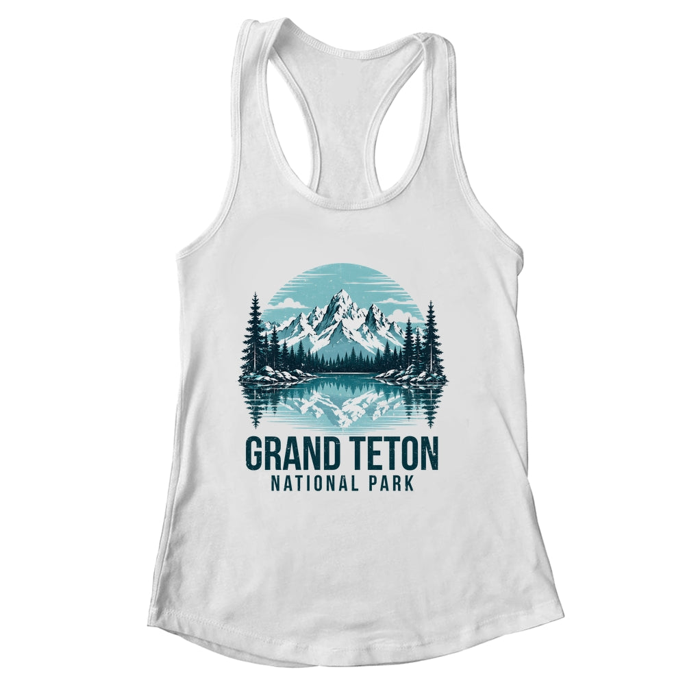 Grand Teton National Park Retro Mountain Lake Outdoor Hiking Shirt & Tank Top | siriusteestore