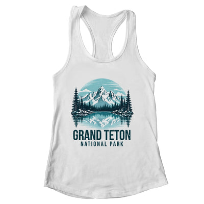 Grand Teton National Park Retro Mountain Lake Outdoor Hiking Shirt & Tank Top | siriusteestore