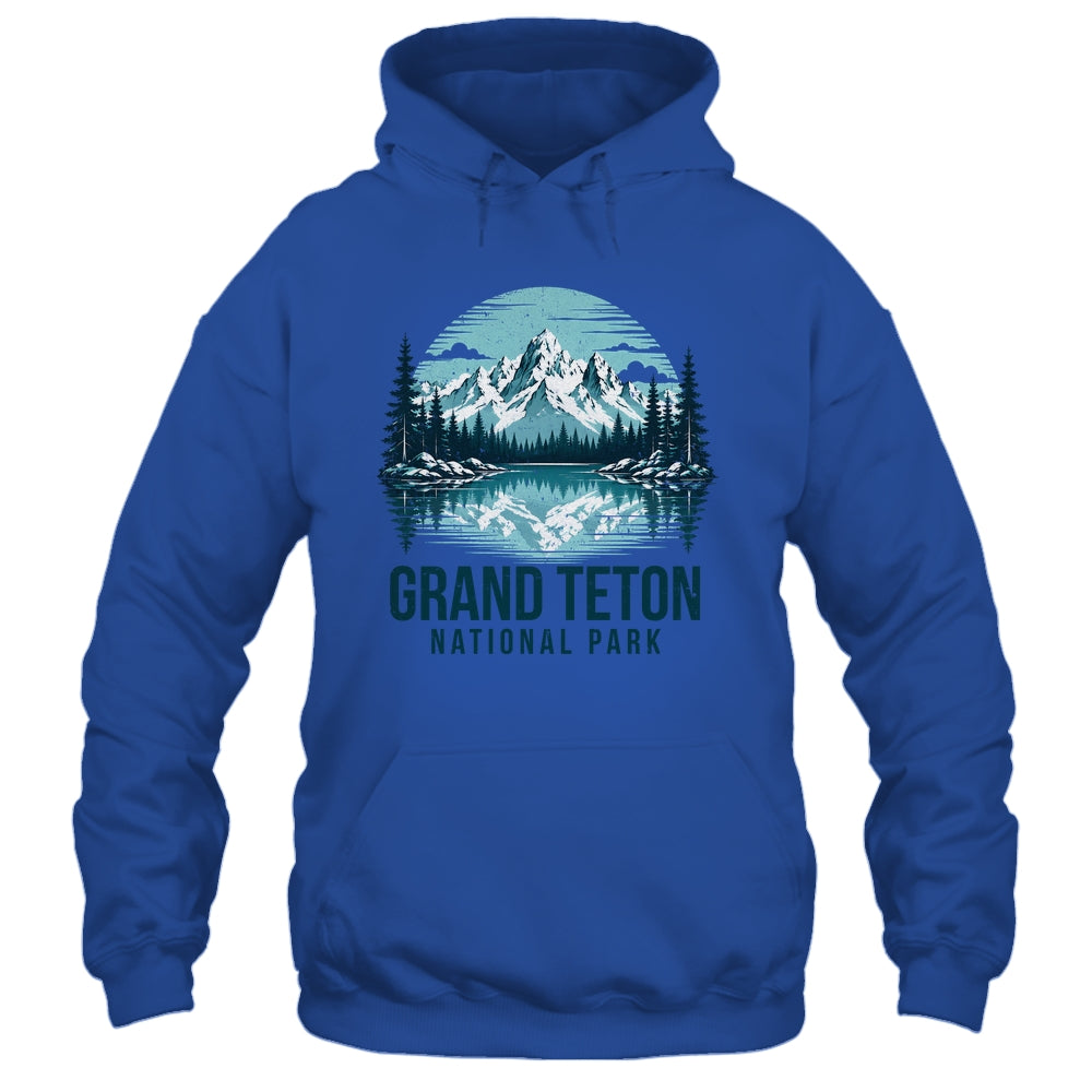 Grand Teton National Park Retro Mountain Lake Outdoor Hiking Shirt & Tank Top | siriusteestore