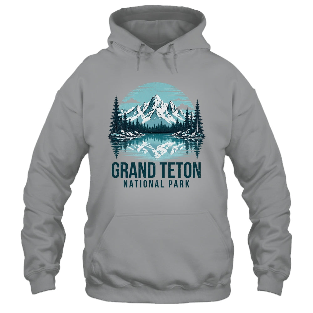 Grand Teton National Park Retro Mountain Lake Outdoor Hiking Shirt & Tank Top | siriusteestore