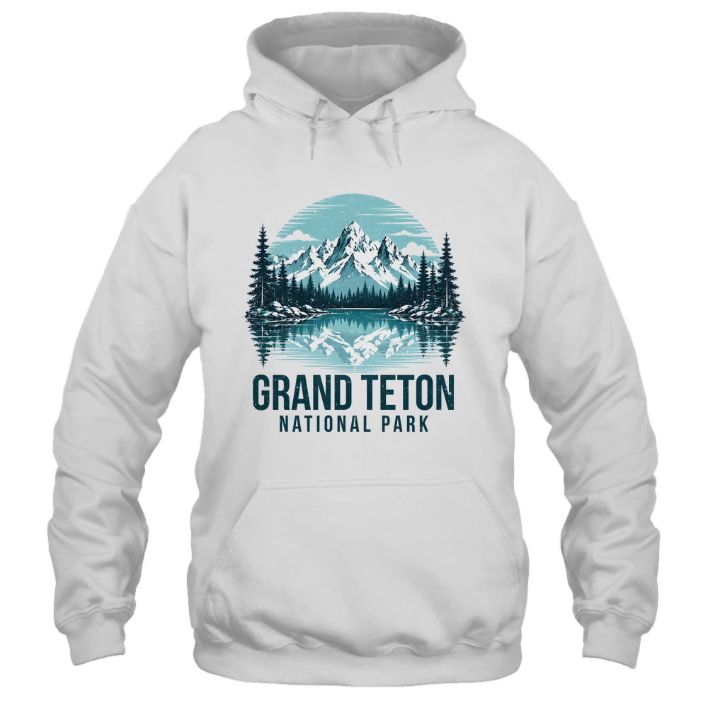 Grand Teton National Park Retro Mountain Lake Outdoor Hiking Shirt & Tank Top | siriusteestore