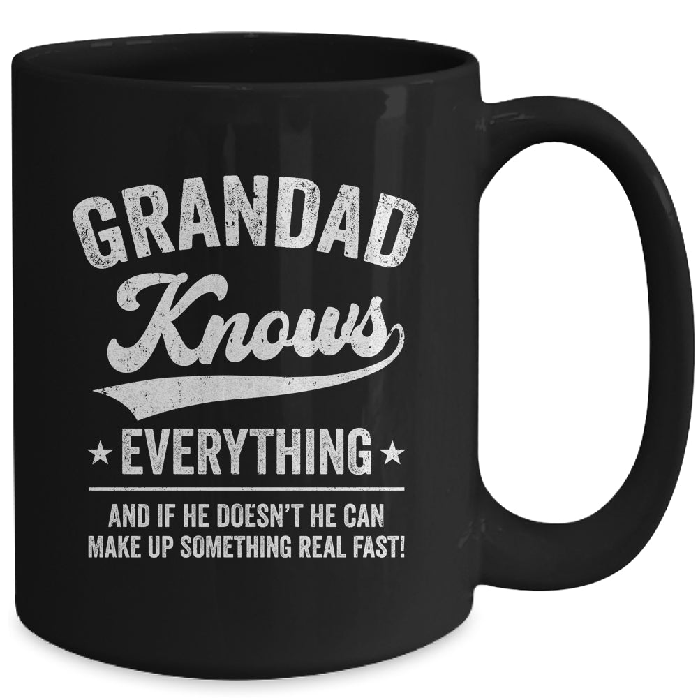 Grandad Knows Everything Fathers Day Birthday Christmas Mug | siriusteestore