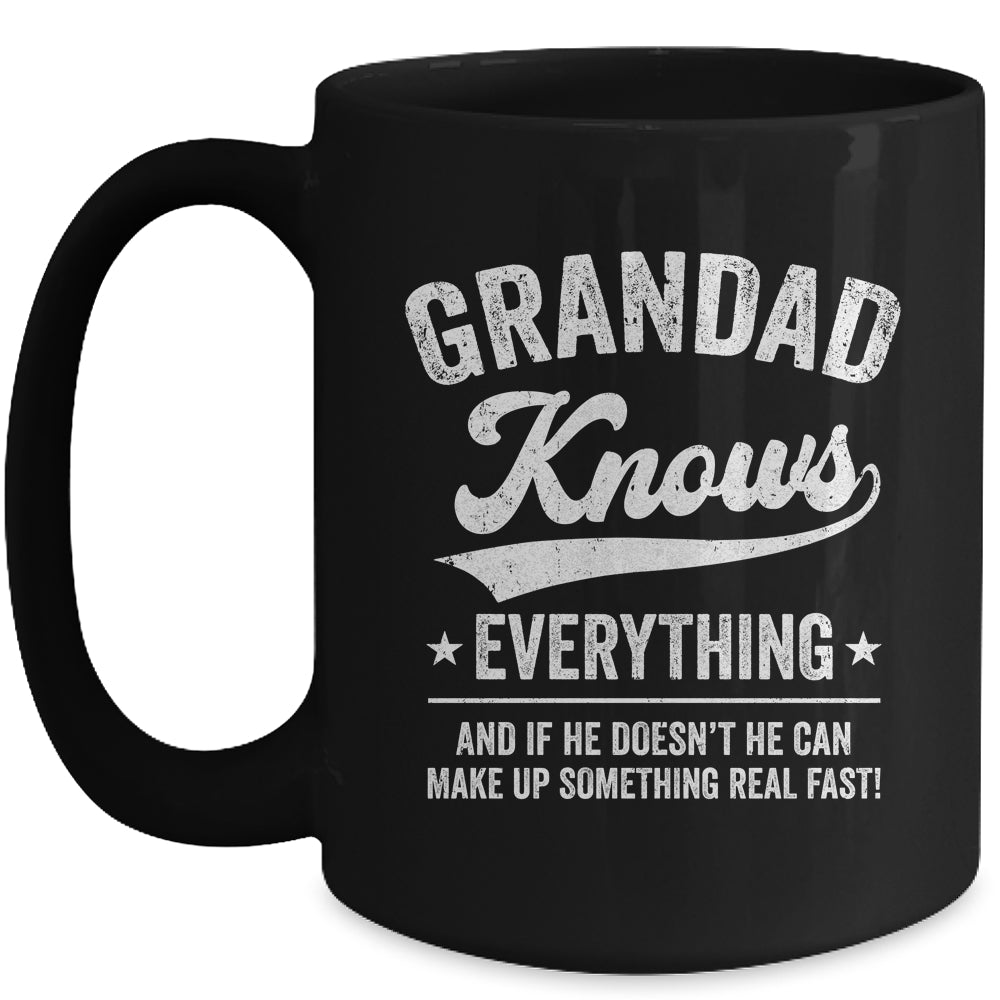Grandad Knows Everything Fathers Day Birthday Christmas Mug | siriusteestore