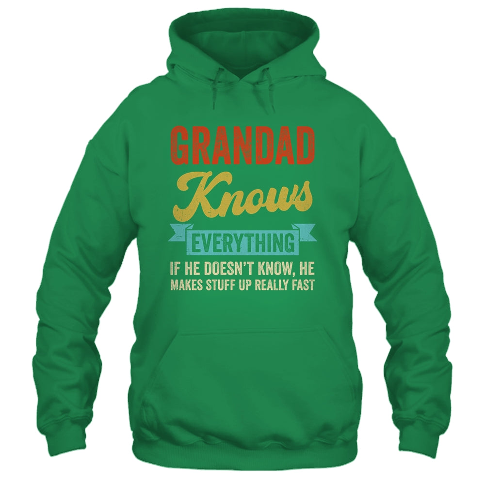 Grandad Knows Everything Funny Father's Day Grandad Shirt & Hoodie | siriusteestore