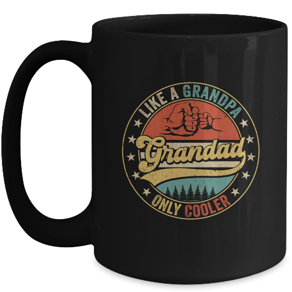 Grandad Like A Grandpa Only Cooler Retro Funny Fathers Day Mug | siriusteestore