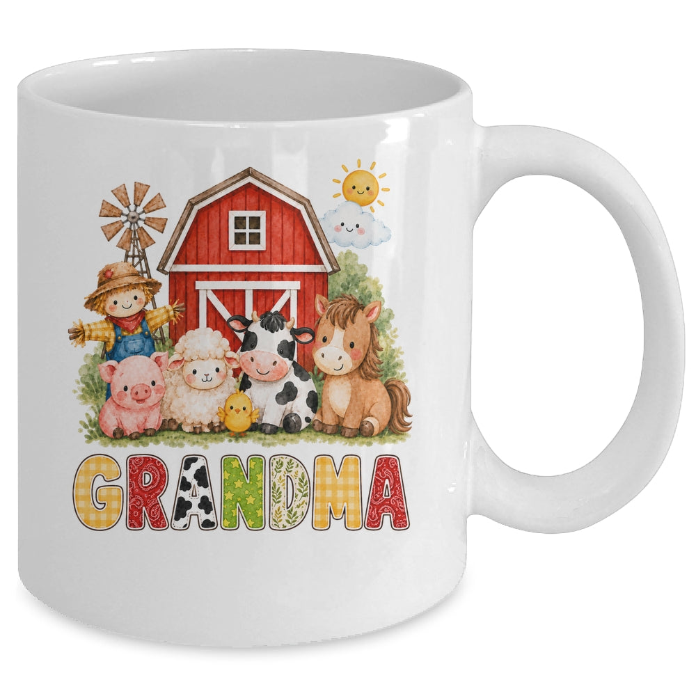 Grandma Farm Cow 1St Birthday Girl Boy Matching Family Mug | siriusteestore