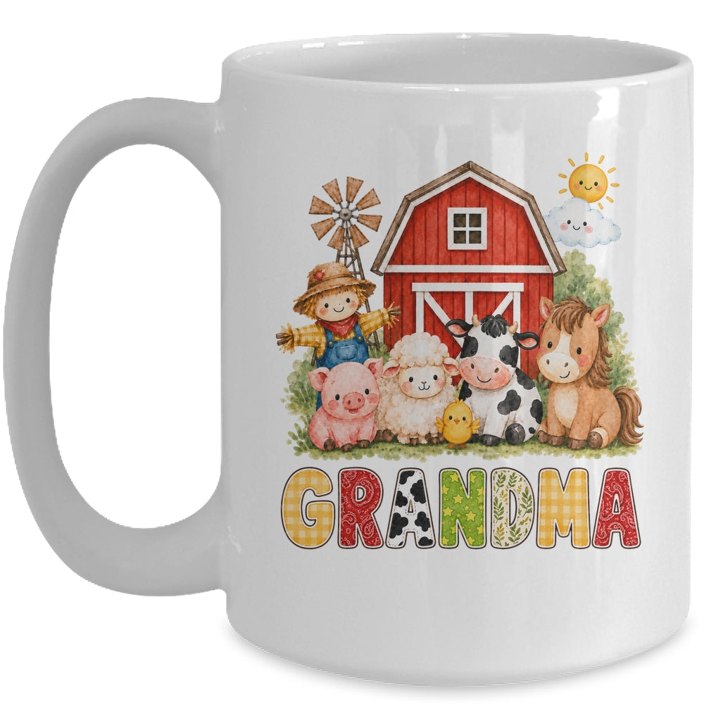 Grandma Farm Cow 1St Birthday Girl Boy Matching Family Mug | siriusteestore