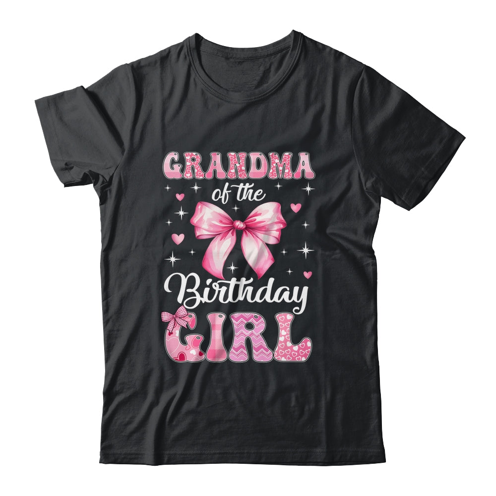 Grandma Of Birthday Girl Coquette Bow Matching Family Shirt & Hoodie | siriusteestore