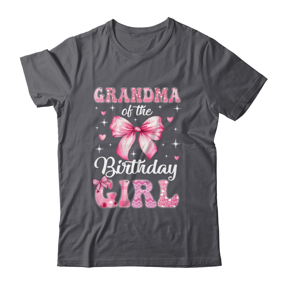 Grandma Of Birthday Girl Coquette Bow Matching Family Shirt & Hoodie | siriusteestore