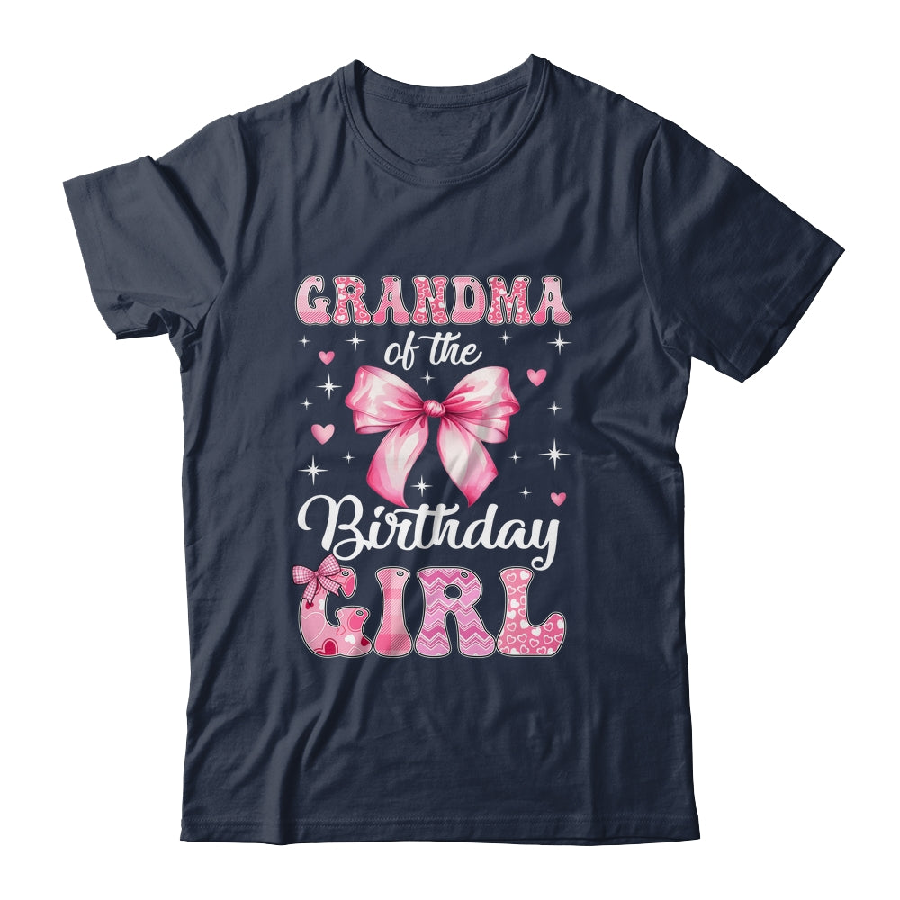Grandma Of Birthday Girl Coquette Bow Matching Family Shirt & Hoodie | siriusteestore