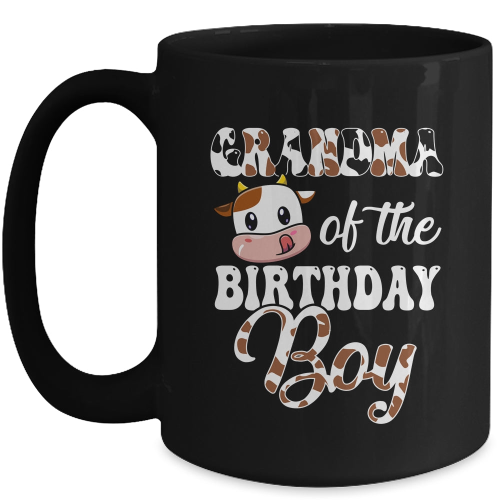 Grandma Of The Birthday Boy Cow Farm 1st Birthday Boy Mug | siriusteestore