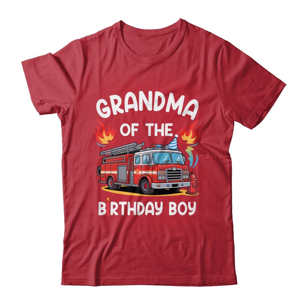 Grandma Of The Birthday Boy Fire Truck Firefighter 1st Party Shirt & Hoodie | siriusteestore