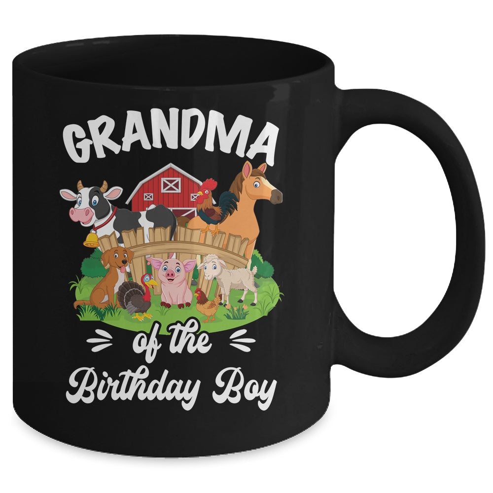 Grandma Of The Birthday Boy Party Cow Farm 1st Birthday Party Mug | siriusteestore