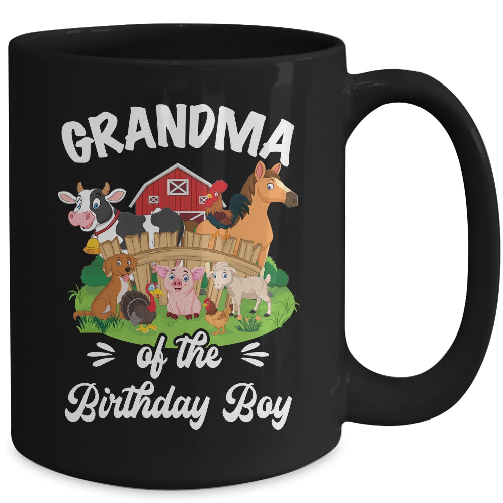 Grandma Of The Birthday Boy Party Cow Farm 1st Birthday Party Mug | siriusteestore
