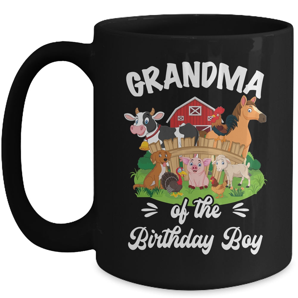 Grandma Of The Birthday Boy Party Cow Farm 1st Birthday Party Mug | siriusteestore