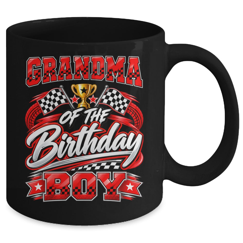 Grandma Of The Birthday Boy Race Car Family Pit Crew Mug | siriusteestore