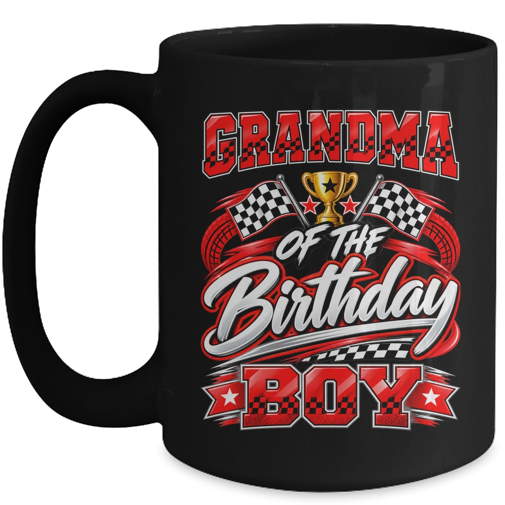 Grandma Of The Birthday Boy Race Car Family Pit Crew Mug | siriusteestore