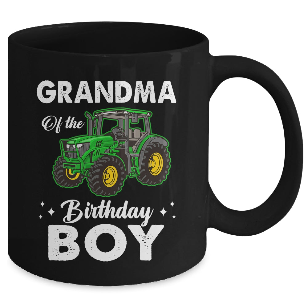 Grandma Of The Birthday Boy Tractors Farm Party Farmer Mug | siriusteestore