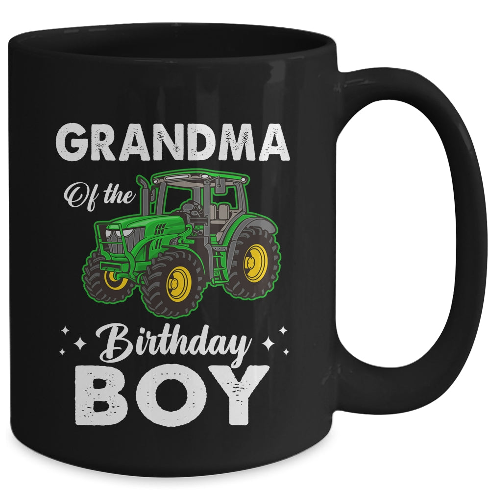 Grandma Of The Birthday Boy Tractors Farm Party Farmer Mug | siriusteestore