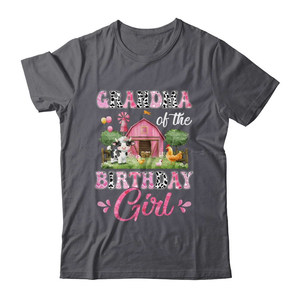 Grandma Of The Birthday Girl 1st Birthday Cow Farm Family Shirt & Hoodie | siriusteestore