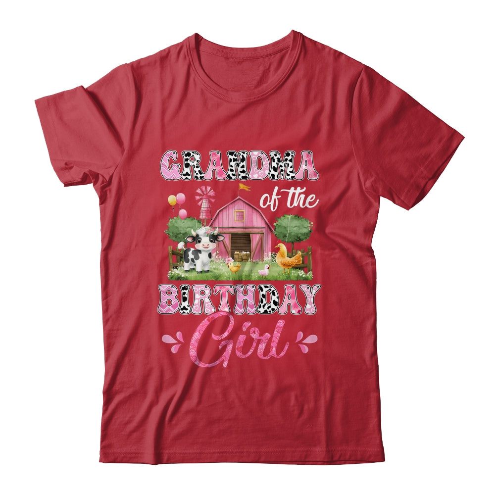 Grandma Of The Birthday Girl 1st Birthday Cow Farm Family Shirt & Hoodie | siriusteestore