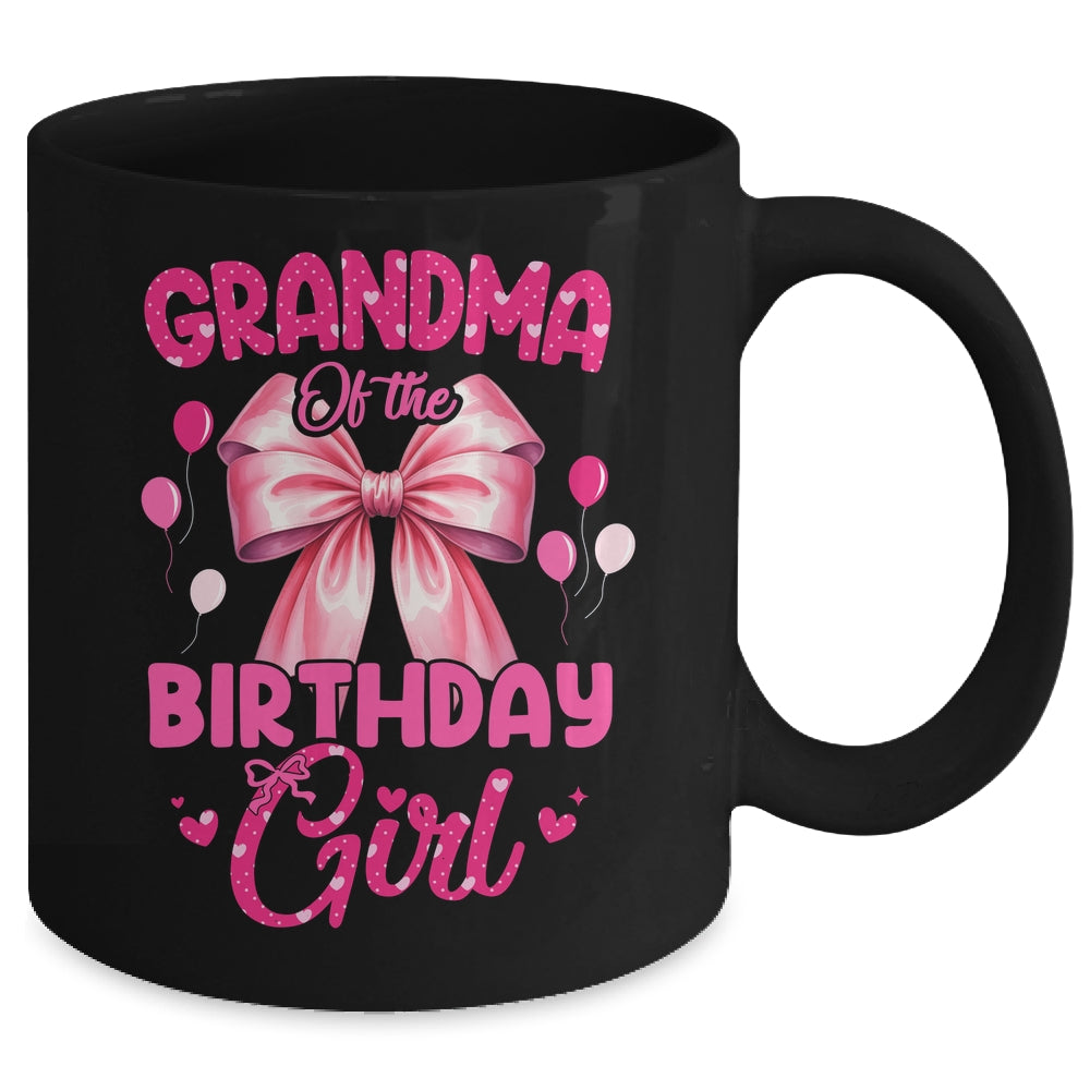 Grandma Of The Birthday Girl Coquette Bow Matching Family Mug | siriusteestore