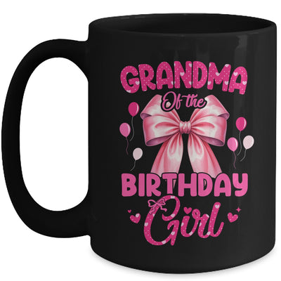 Grandma Of The Birthday Girl Coquette Bow Matching Family Mug | siriusteestore