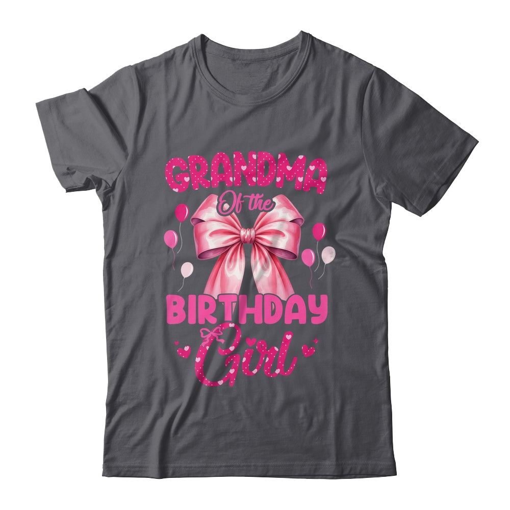 Grandma Of The Birthday Girl Coquette Bow Matching Family Shirt & Hoodie | siriusteestore