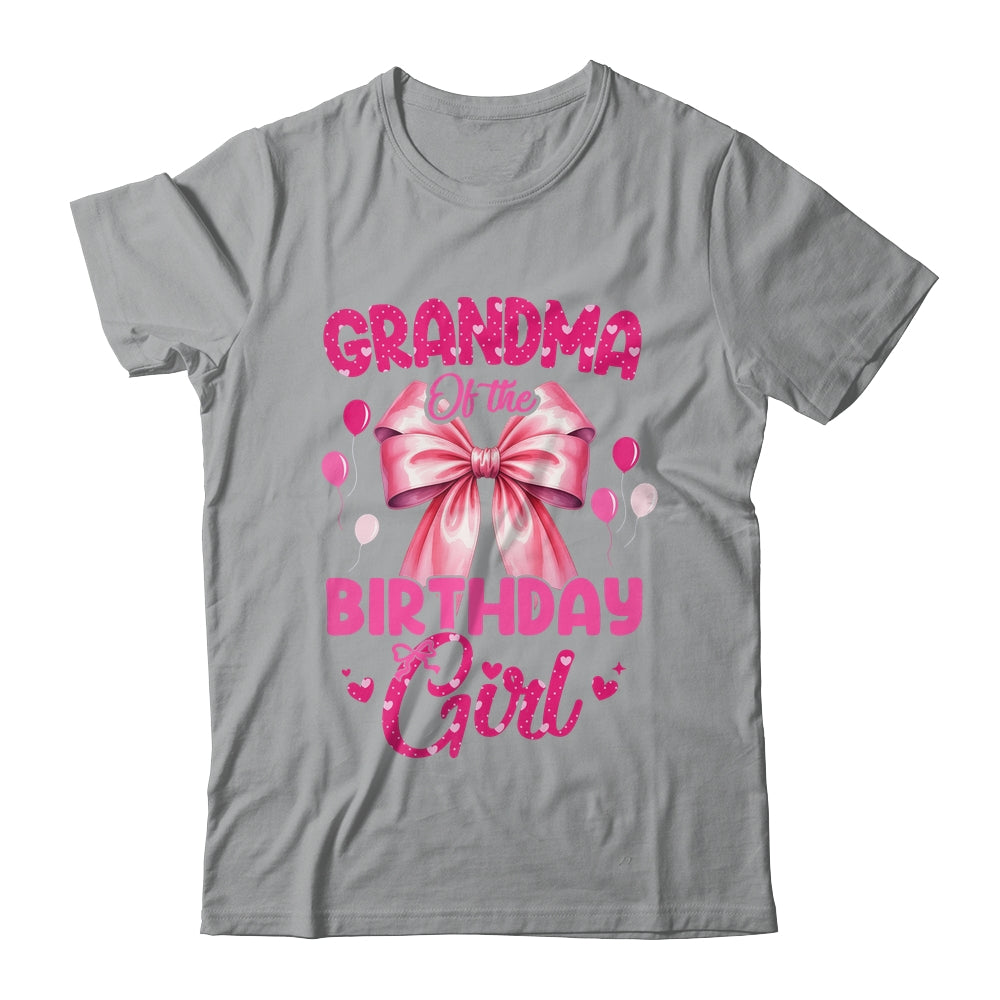 Grandma Of The Birthday Girl Coquette Bow Matching Family Shirt & Hoodie | siriusteestore