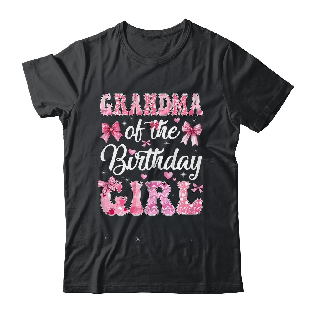 Grandma Of The Birthday Girl Family Pink Coquette Bow Shirt & Hoodie | siriusteestore