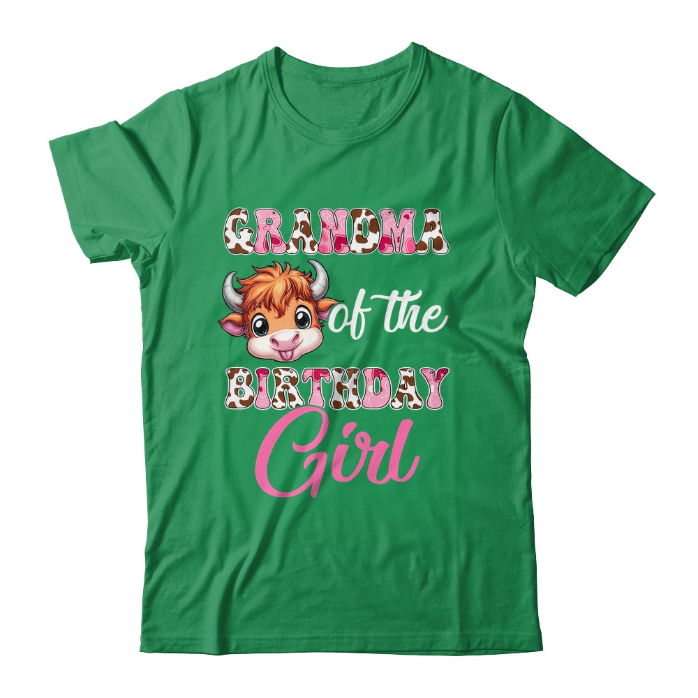 Grandma Of The Birthday Girl Highland Cow Farm 1st Birthday Shirt & Hoodie | siriusteestore