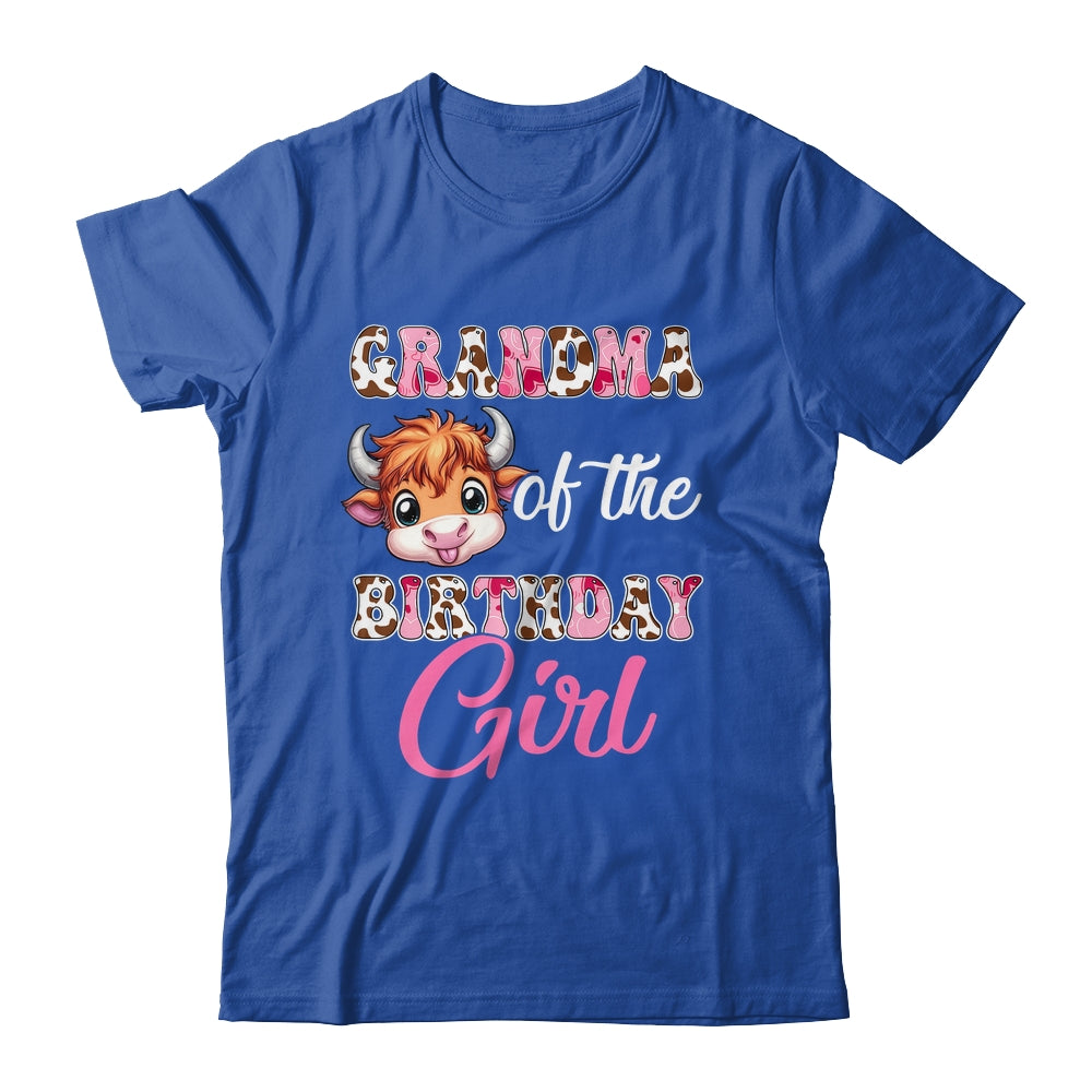 Grandma Of The Birthday Girl Highland Cow Farm 1st Birthday Shirt & Hoodie | siriusteestore