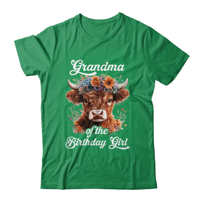 Grandma Of The Birthday Girl Highland Cow Farm Family Shirt & Hoodie | siriusteestore