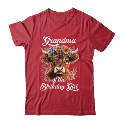 Grandma Of The Birthday Girl Highland Cow Farm Family Shirt & Hoodie | siriusteestore