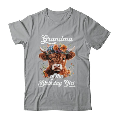 Grandma Of The Birthday Girl Highland Cow Farm Family Shirt & Hoodie | siriusteestore