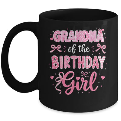 Grandma Of The Birthday Girl Matching Pink Coquette Bow Mug | siriusteestore
