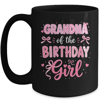 Grandma Of The Birthday Girl Matching Pink Coquette Bow Mug | siriusteestore