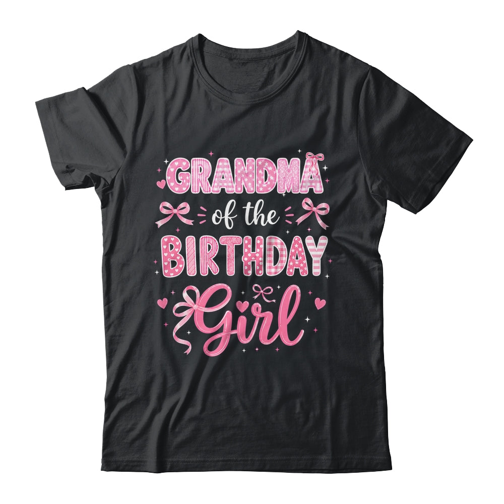 Grandma Of The Birthday Girl Matching Pink Coquette Bow Shirt & Hoodie | siriusteestore