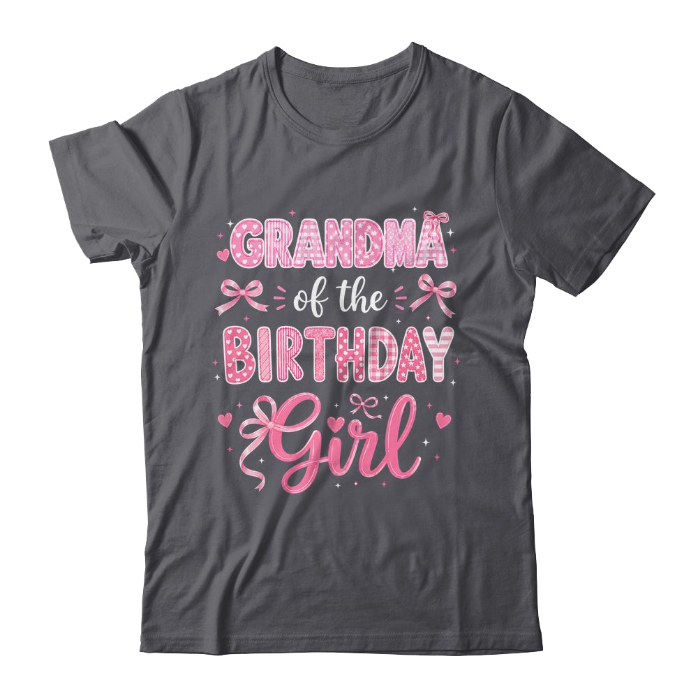 Grandma Of The Birthday Girl Matching Pink Coquette Bow Shirt & Hoodie | siriusteestore