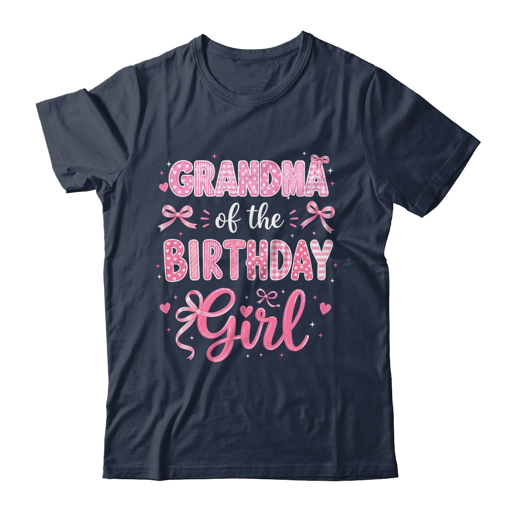 Grandma Of The Birthday Girl Matching Pink Coquette Bow Shirt & Hoodie | siriusteestore